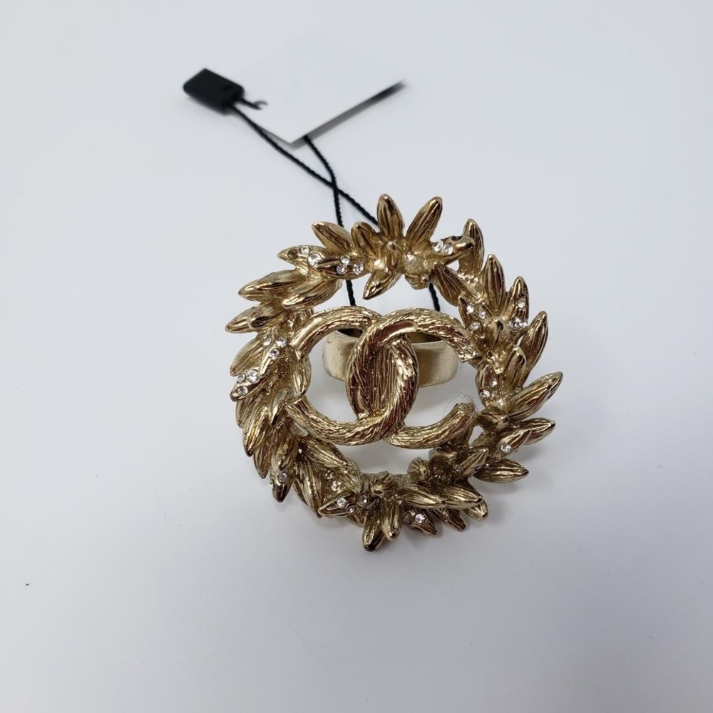 Chanel vintage CC gold & crystal ring - Picture 4 of 7